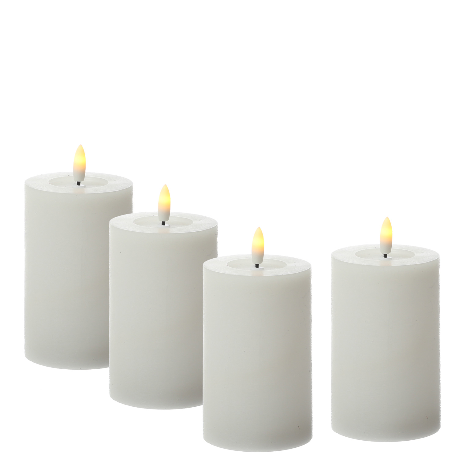 LED Kerzenset LINA - Rustik-Optik - Echtwachs - H: 11cm - D: 7cm - Timer - weiß - 4er Set LED Kerzenset LINA - Rustik-Optik - Echtwachs - H: 11cm - D: 7cm - Timer - weiß - 4er Set von ADILINA