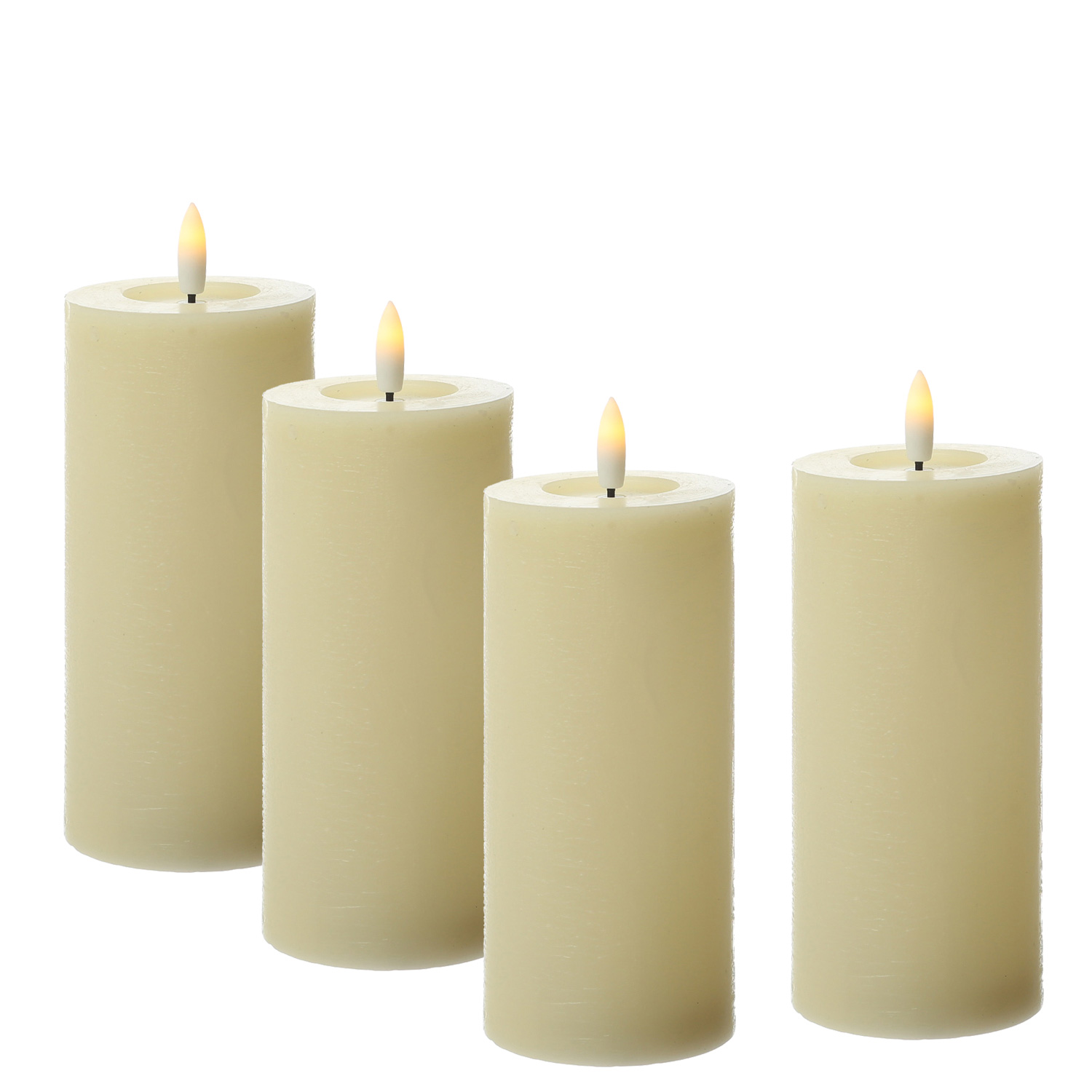 LED Kerzenset LINA - Rustik-Optik - Echtwachs - H: 15cm - D: 7cm - Timer - creme - 4er Set LED Kerzenset LINA - Rustik-Optik - Echtwachs - H: 15cm - D: 7cm - Timer - creme - 4er Set von ADILINA