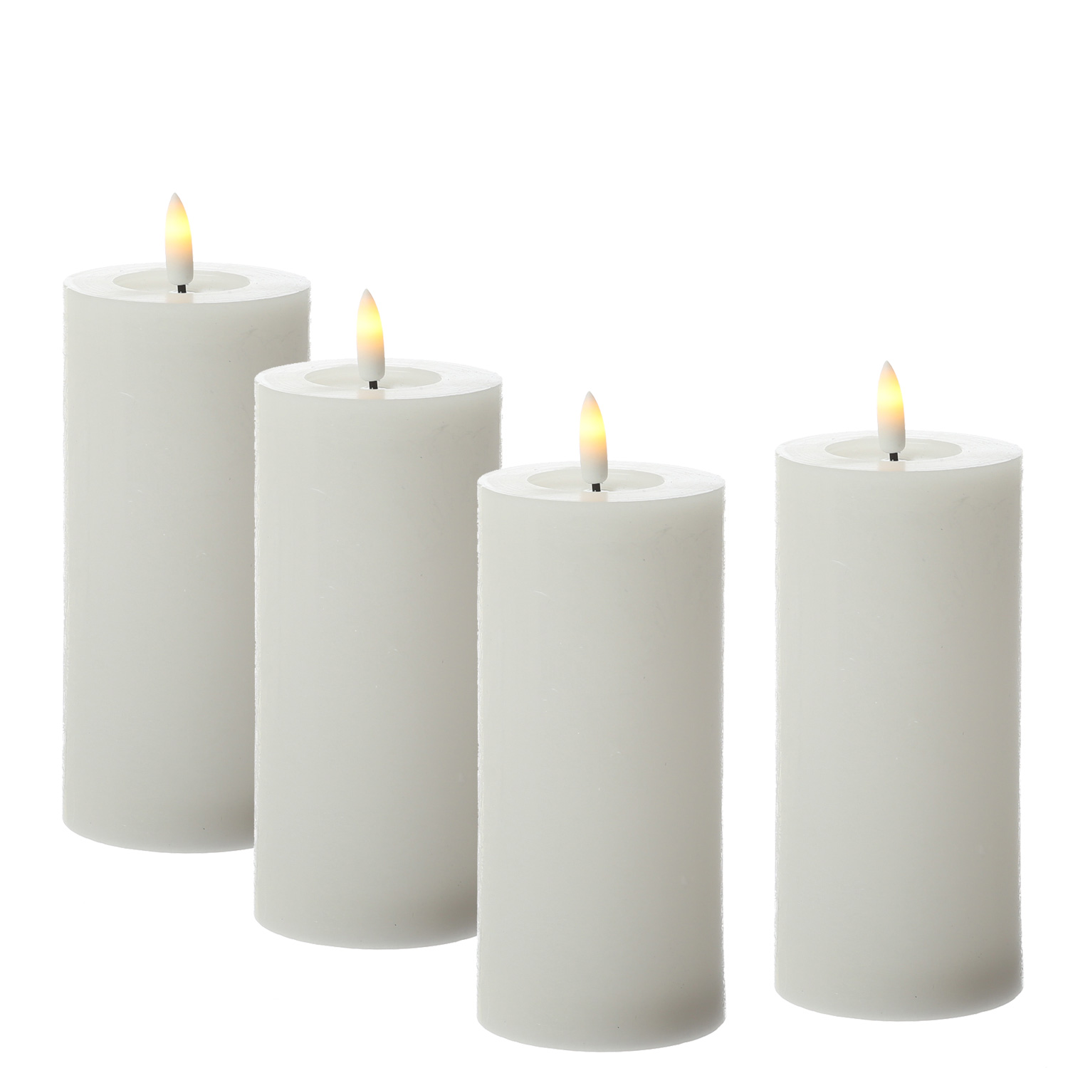 LED Kerzenset LINA - Rustik-Optik - Echtwachs - H: 15cm - D: 7cm - Timer - weiß - 4er Set LED Kerzenset LINA - Rustik-Optik - Echtwachs - H: 15cm - D: 7cm - Timer - weiß - 4er Set von ADILINA