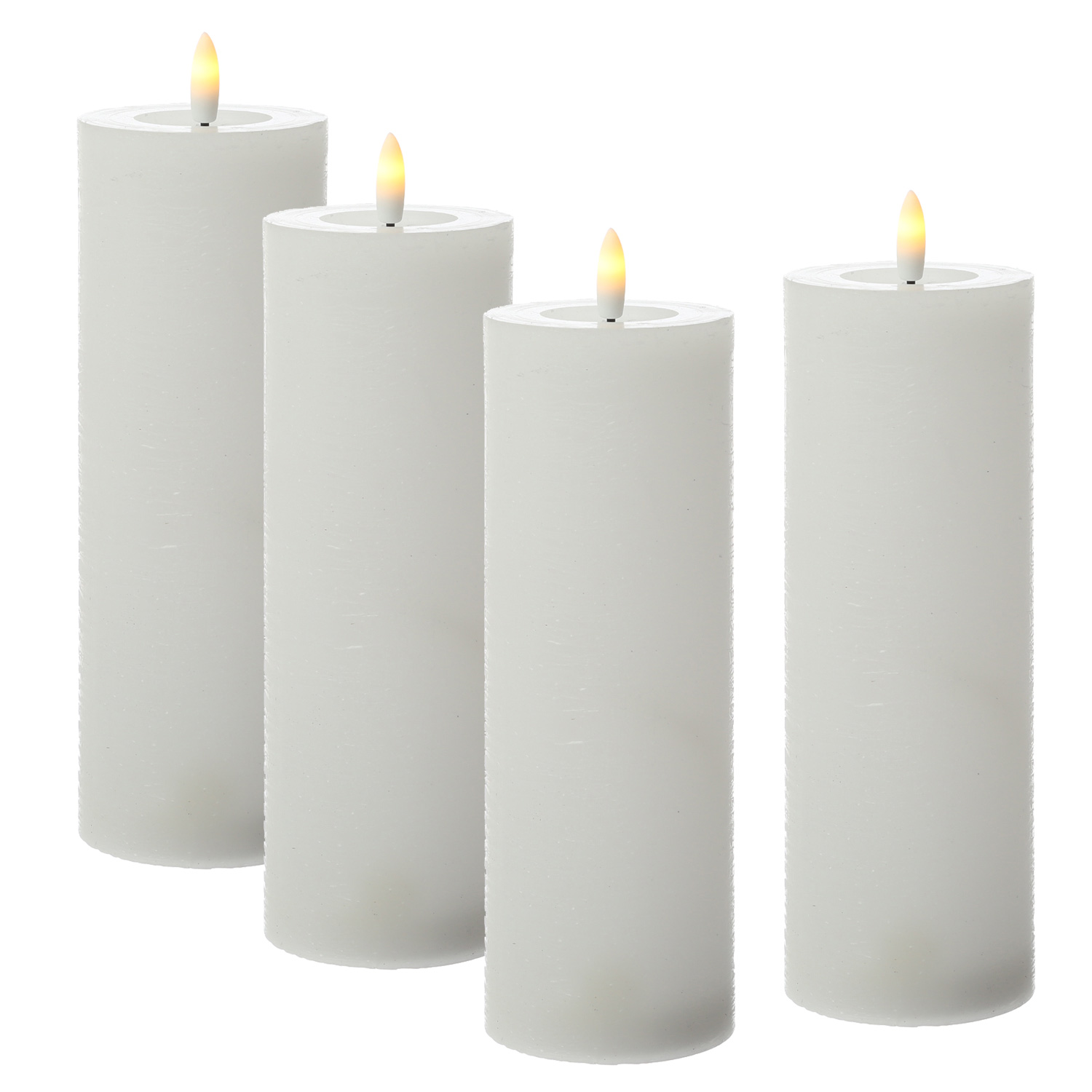 LED Kerzenset LINA - Rustik-Optik - Echtwachs - H: 20cm - D: 7cm - Timer - weiß - 4er Set LED Kerzenset LINA - Rustik-Optik - Echtwachs - H: 20cm - D: 7cm - Timer - weiß - 4er Set von ADILINA