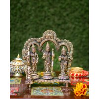 Messing Ramdarbar Statue, 15, 5 Zoll Ram Darbar Lord Rama Idol, Hanuman, Lakshman, Sita Mata, Familienstatue, Hindu Götter von ADKHandicraft