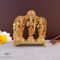 Messing Ramdarbar Statue, 15, 5 Zoll Ram Darbar Lord Rama Idol, Hanuman, Lakshman, Sita Mata, Familientempel, Hindu Götter von ADKHandicraft