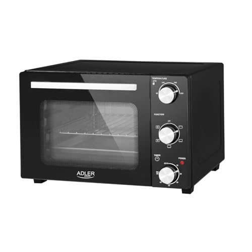 ADLER EUROPE AD 6024 Mini Elektrischer Ofen 22L, Minibackofen mit Umluft, Timer, Ideal für Camping von ADLER EUROPE