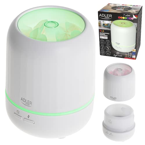Adler USB Ultraschall-Aroma-Diffuser, 100 ml Wassertank, 7-farbige LED-Beleuchtung von ADLER EUROPE