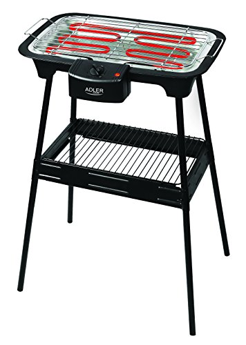 ADLER AD6602 AD 6602 – Barbecue-Elektrogrill, mit abnehmbaren Standfüßen, Leistung: 2000 W, Farbe: Schwarz von ADLER