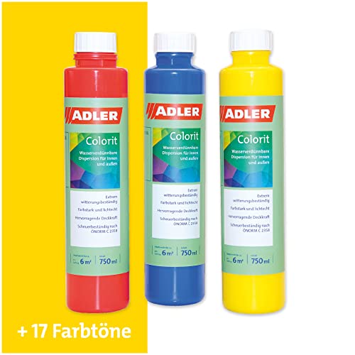ADLER AVIVA Colorit-AF 501 Gelb Hochergiebige Vollton- und Abtönfarbe, 750 ml - Ideal für Innen- und Außenbereich von ADLER