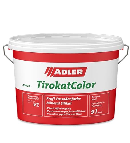 ADLER AVIVA Tirokat-Color - 3 Liter - Weiß - Wetterbeständige, mineralische Fassadenfarbe auf Wasserbasis. Hochwertige Silikatfarbe für außen von ADLER