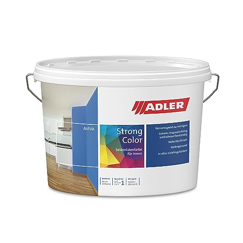 ADLER Aviva Strong-Color - 3 L - Premium Latexfarbe RAL6027 Lichtgrün - abwaschbare Wandfarbe für Küche, Bad & Flur, extrem strapazierfähig von ADLER