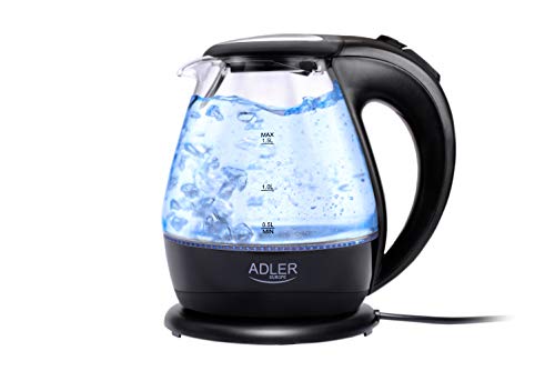 ADLER-Glaskessel 1,5 l, Anti-Kalk-Filter, LED-Beleuchtung, transparenter von ADLER