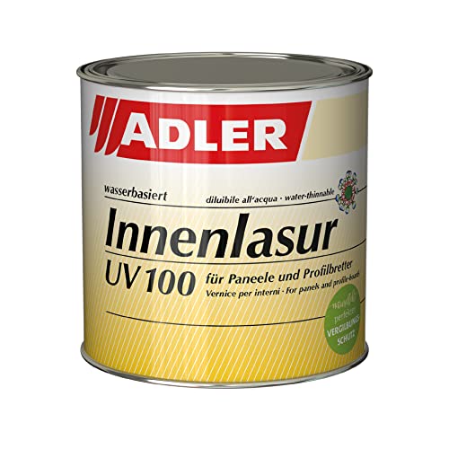 ADLER Innenlasur UV 100 - Wohngesunde Holzlasur transparent, Farbton: Tanne, 750 ml, für innen mit speziellem Vergilbungsschutz, atmungsaktive Wohnraumlasur auf Wasserbasis von ADLER