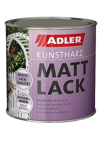 ADLER Kunstharz Mattlack Beige, RAL9001 Cremeweiß 750 ml - Lack matt, geruchsarm gute Wetterbeständigkeit und hohe Deckkraft - Kunstharzlack in Bootslack Qualität von ADLER