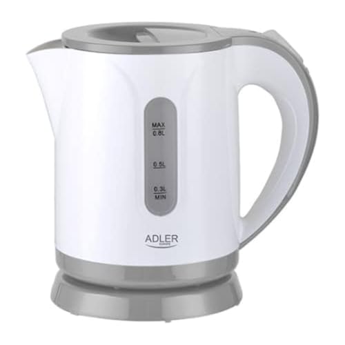 ADLER-Kunststoffkessel 1,0 l, Kontrollleuchte, Trockengehschutz, weiß von ADLER