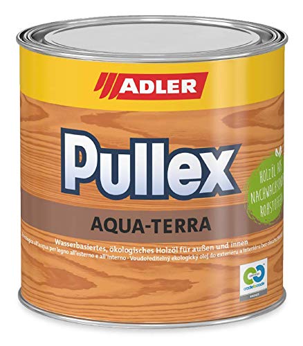 ADLER Pullex Aqua-Terra - Ökologisches Holzöl Außen & Innen - Universell anwendbar für starken Wasserschutz & lange Haltbarkeit - Auf Wasserbasis & nachwachsender Rohstoffe - 2,5l Farbe Kastanie von ADLER