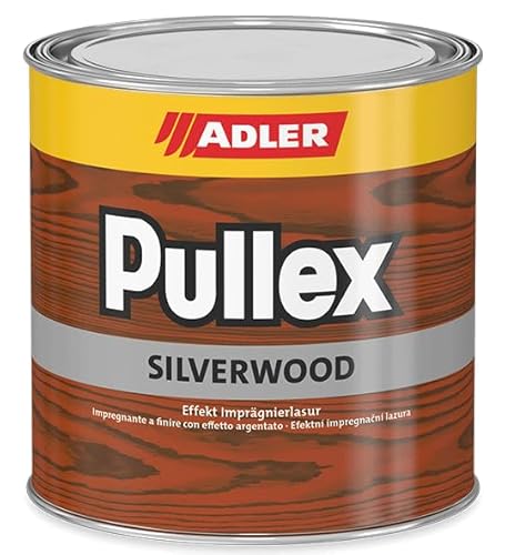 ADLER Pullex Silverwood - Effekt Imprägnierlasur & Holz Grundierung - Farbige Holzlasur Außen als effektiver Wetterschutz mit speziellen Metalleffektcharakter - Holzschutzlasur Farbe: Altgrau 5 l von ADLER