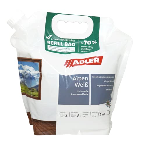 ADLER Refill-Bag Alpen-Weiß Wandfarbe in der 4,5l Nachfüllpackung von ADLER