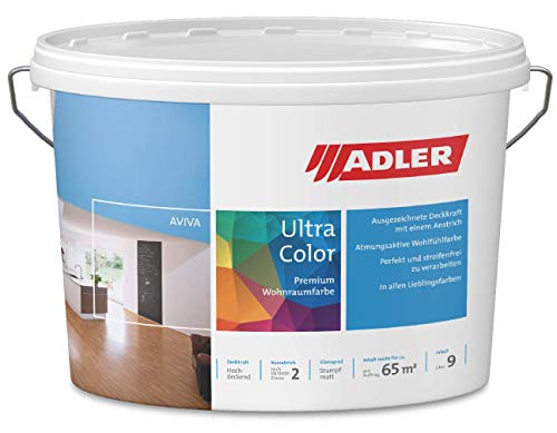 ADLER Ultra-Color Wandfarbe - erstklassige, matte Wand- & Deckenfarbe -Cream C12 036/7 hohe Deckkraft, Atmungsaktiv, Lösungsmittelfrei - Beige - 3 l - in 100+ Pastell Farbtönen von ADLER