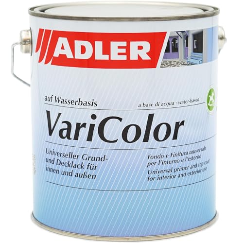ADLER Varicolor 2in1 Acryl Buntlack für Innen und Außen - 2,5 l RAL5012 Lichtblau Blau - Wetterfester Lack und Grundierung - matt von ADLER