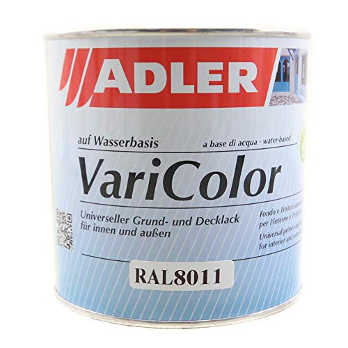 ADLER Varicolor 2in1 Acryl Buntlack für Innen und Außen - 750 ml RAL8011 Nussbraun Braun - Wetterfester Lack und Grundierung - matt von ADLER