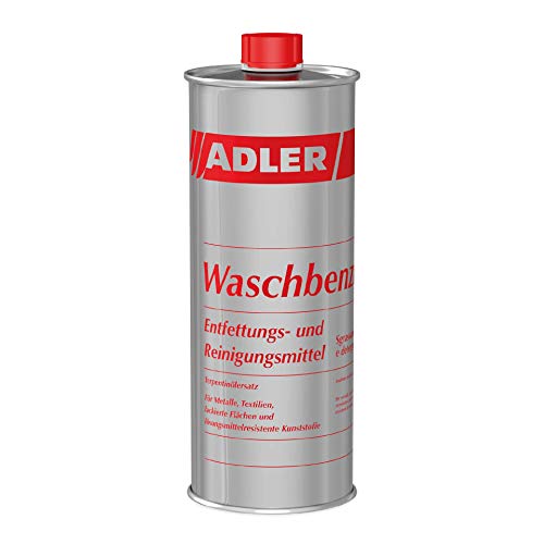 ADLER Waschbenzin - 1 L - Reinigungsbenzin, Reinigungsmittel und Fleckenentferner, zur gezielten Reinigung von fettigen und öligen Verschmutzungen von ADLER