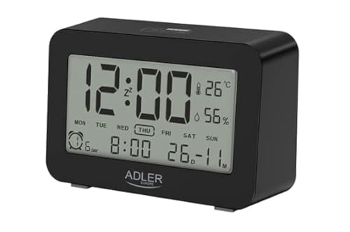 ADLER Batteriebetriebener Wecker, 3 Weckzeiten, beleuchtetes Display von ADLER