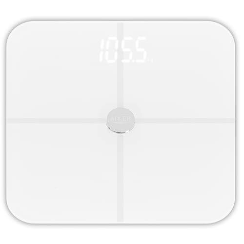 ADLER Weiße Smart Körperwaage - 12 Gesundheitsparameter, 180 kg Kapazität von ADLER