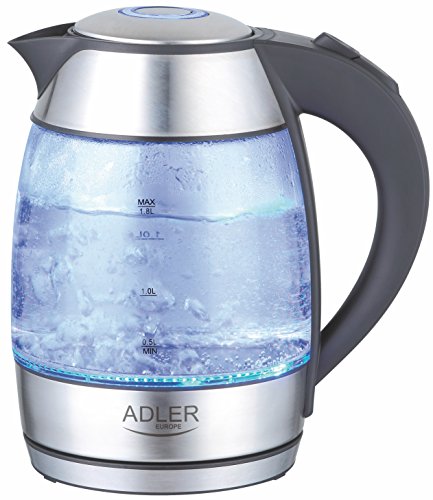 Adler AD 1246 Wasserkocher 1,8 L, schwarz/silber/transparent von ADLER