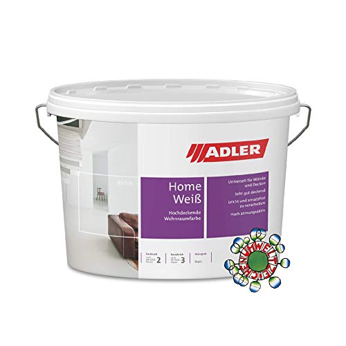 ADLER Aviva Home Weiß Wohnraumfarbe 3l, Wandfarbe auf Wasserbasis, atmungsaktiv, lösemittel- und weichmacherfrei von ADLER