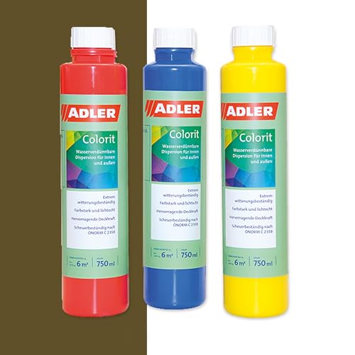 ADLER Colorit-AF 508 Abtönfarbe 750ml Umbra Grün Wandfarbe Volltonfarbe von ADLER