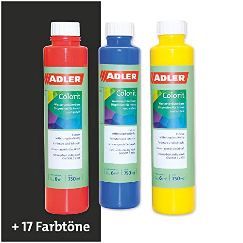 ADLER Colorit-AF 510 Abtönfarbe Wandfarbe 250ml OX-Schwarz Volltonfarbe von ADLER