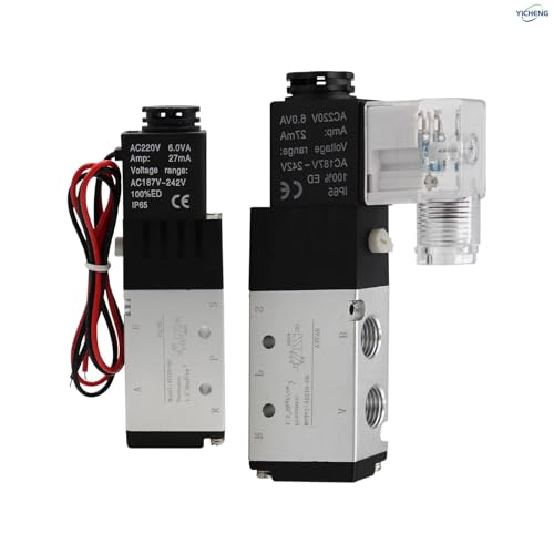 1/4" Magnetventil 4V210-08 Einzelspule, Vorgesteuert, Elektrisch, 2 Positionen, 5 Wege, Anschlussdose Oder Auslasskabel(Outlet wire AC110V) von ADLTXZNNR