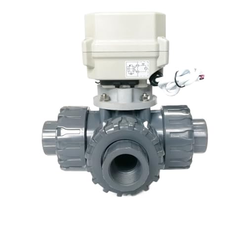 1 inch DN25 True Union End PVC Electric Ball Valve 3 Way T Bore IP67 Protection DC12V DC24V AC24V Electric Actuated Water Valve(NPT_DC12V_CR703) von ADLTXZNNR