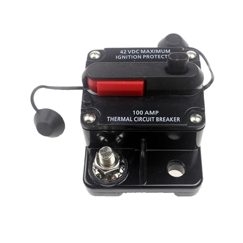 12-42VDC 50A 60A 80A 100A 150A 200A 250A 300A Leistungsschalter Auto Lkw Audio Rückstellbare Sicherung Leistungsschalter mit Power Schützen(100A) von ADLTXZNNR