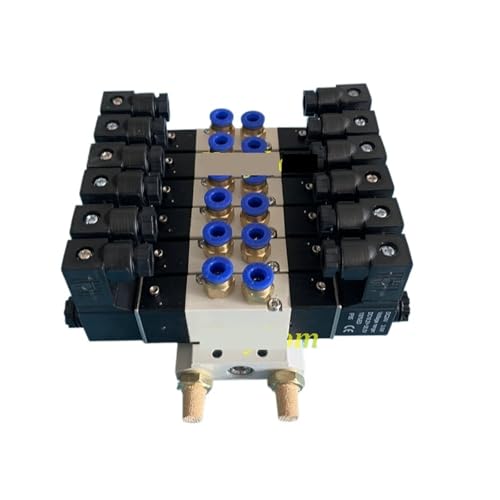 2-20 Reihe 1/8 Zoll Pneumatischer 5-Wege-Doppelmagnetventilblock 4V120-06 Anschlussverteiler 12V DC 24V 110V 220V 4V120 06 4V120-06B(17 Row) von ADLTXZNNR