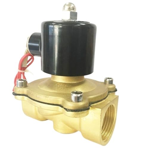 2-Wege-2-Wege-Druckluft-Wasserkupfer-Ventil 2W350-35 1-1/4 2W400-40 1 1/2 Zoll Messing-Magnetventil Normally Close Full Brass (1-1/4 Zoll, AC 110 V) von ADLTXZNNR
