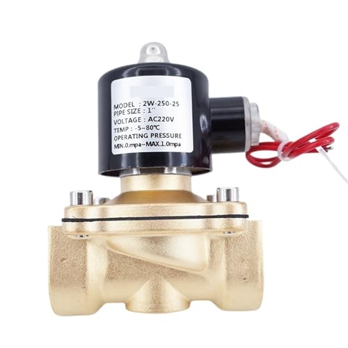 2-Wege 2W Serie Messing Coil Air Gas Water Copper Solenoid Ventil 3/4 1 Zoll Normally Close 2W200-20 2W250-25 Vollmessingspule (1 Zoll, AC 220 V) von ADLTXZNNR