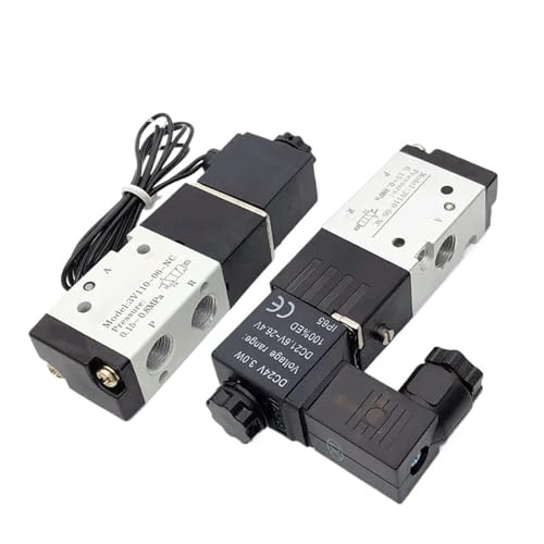 3V110-06 12 V 1/8 Zoll Magnetventil 3-Wege-pneumatisches Luftsteuerventil Elektrisches Gasmagnetventil Aluminiumgehäuse(Led w 10mm Fitting) von ADLTXZNNR