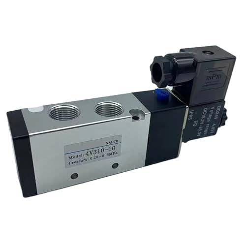 DC 12V 24V Pneumatic Solenoid Valve 4V310-10 Muffler 4mm 6mm 8mm 10mm 12mm Quick Fitting AC 110v 220v 4V310 10(With 8mm fittings,AC110V) von ADLTXZNNR