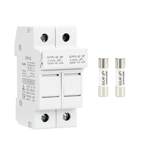 GYPV-32 2P 10x38mm Parallel DC-Sicherungshalter 1000V DC Solarsicherung 10A 15A 20A 25A 30A (25A Fuse with Holder) von ADLTXZNNR