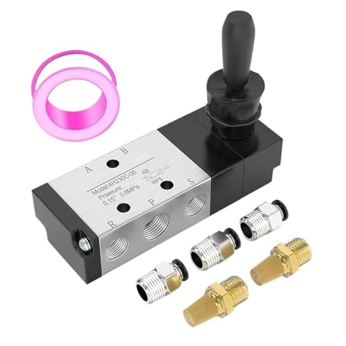 Neu-1/4 Zoll NPT 5-Wege-3-Positionen-Lufthandhebelventil Pneumatisches Magnetventil Manuelle Steuerung Push-Pull(As Shown 4H230C08) von ADLTXZNNR