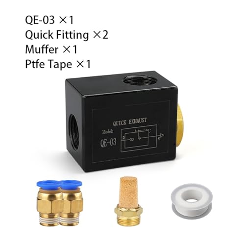 QE Schnellverschluss-Auslassventil Schnellverschluss-Luftventil Aluminiumlegierung 1/4 3/8 1/2 Gewinde QE-02 QE-03 QE-04(QE-03,With 12mm fitting) von ADLTXZNNR