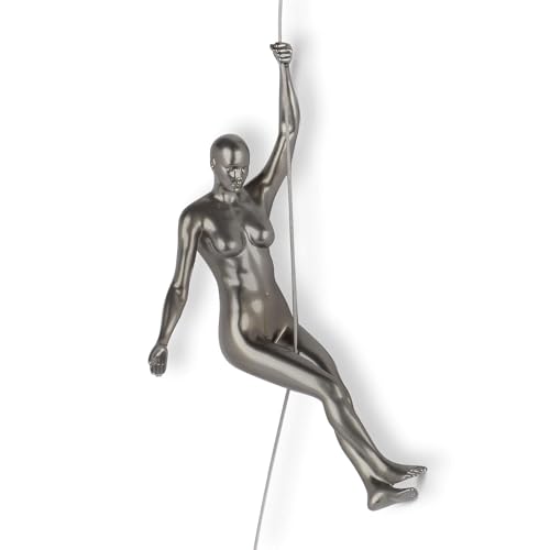 ADM - 'Bergsteigerin 4' - Moderne figurative Skulptur aus Metalleffekt Harz, zum Aufhängen an der Wand - Anthrazit - H28 cm ADM - 'Bergsteigerin 4' - Moderne figurative Skulptur aus Metalleffekt Harz, zum Aufhängen an der Wand - Anthrazit - H28 cm von ADM