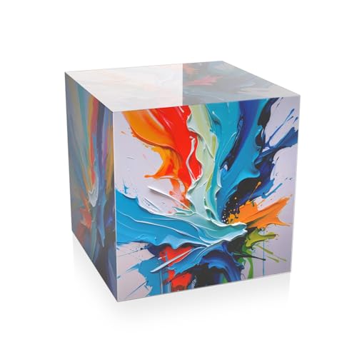 ADM - 'Cubo Flussi Abstratti ' - Beistelltisch aus glänzendem Methacrylat mit Rückseite - Mehrfarbig - H40 cm ADM - 'Cubo Flussi Abstratti ' - Beistelltisch aus glänzendem Methacrylat mit Rückseite - Mehrfarbig - H40 cm von ADM