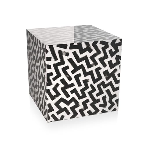 ADM - 'Cubo Labyrinth' - Beistelltisch aus glänzendem Methacrylat mit Rückseite - Schwarz - H50 cm von ADM