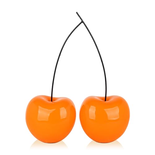 ADM - 'Doppelkirschen' - Skulptur Pop Art aus lackiertem Harz - Orange - H55 cm von ADM