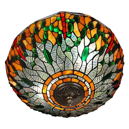 ADM - 'Dragonfly Deckenleuchte' - Deckenleuchte mit geschweißtem Glasschirm, Tiffany-Verarbeitung - Orange - H27 cm ADM - 'Dragonfly Deckenleuchte' - Deckenleuchte mit geschweißtem Glasschirm, Tiffany-Verarbeitung - Orange - H27 cm von ADM