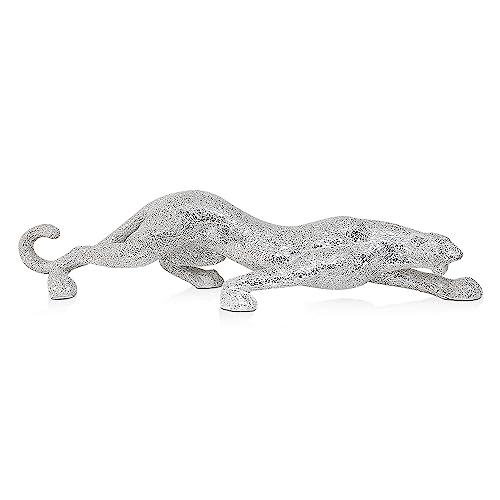 ADM - 'Panther' - Skulptur Dekorierten aus gebrochenem Glas - Silber - H24 cm von ADM