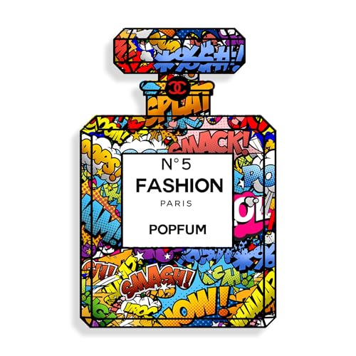 ADM - 'Parfümflasche Popfum' - Bild Druck auf konturierter Platte aus glänzendem Metracrilat - Mehrfarbig - H76 cm von ADM