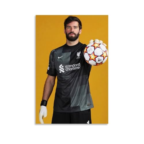 ADMLIE Alisson Becker Poster mit der klassischen Kunst berühmter Fußballspieler, Wandkunst, Gemälde, Leinwandkunst, Idee, Raum, ästhetisch, 30 x 45 cm von ADMLIE