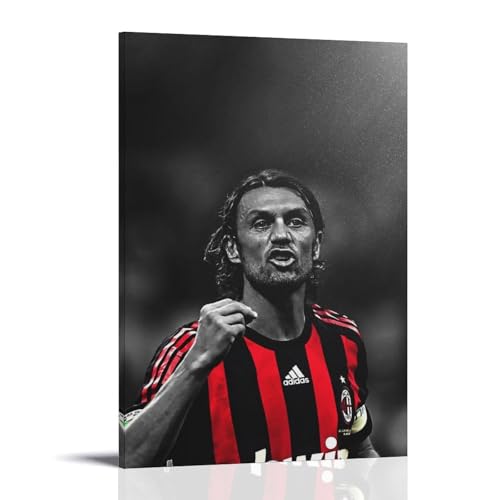 ADMLIE Paolo Maldini, Poster auf Leinwand, Motiv: Die klassische Kunst berühmter Fußballspieler, dekoratives Schlafzimmer, modernes Zuhause, 20 x 30 cm von ADMLIE