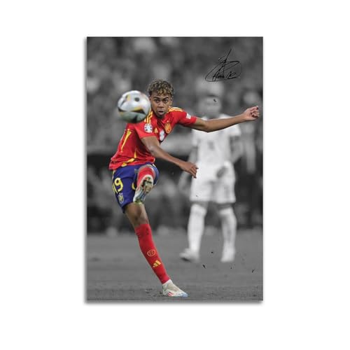 Lamine Yamal Poster auf Leinwand, Motiv "Die klassische Kunst berühmter Fußballspieler", modernes Familienschlafzimmer-Dekor, 40 x 60 cm von ADMLIE